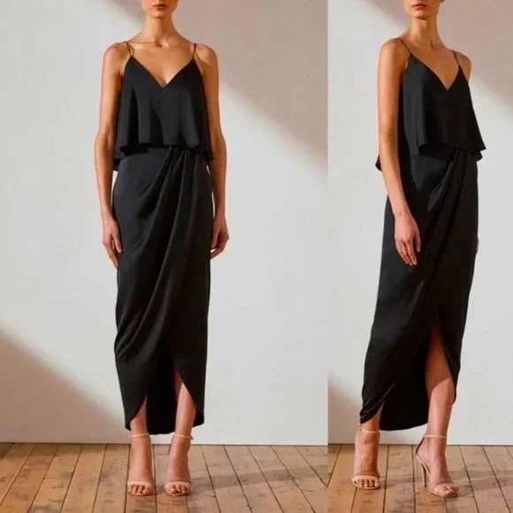 Shona Joy | Dresses | Nwt Shona Joy Luxe Frill Tulip Hem Maxi Dress Black 4 | Poshmark Shona Joy | Dresses | Nwt Shona Joy Luxe Frill Tulip Hem Maxi Dress Black 4 | Poshmark